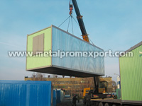 Loading all-welded container unit with trunking wall to automobile vehicle